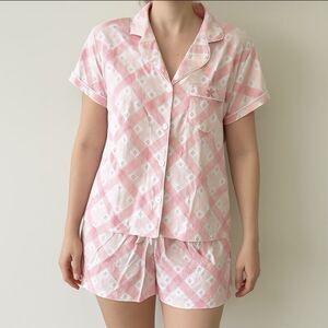 Tommy Hilfiger pink plaid pajama set
